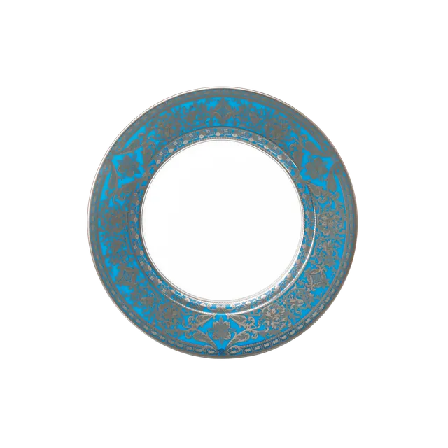 haviland-limoges-matignon-bleu-piscine-platine-kuchenteller image 1