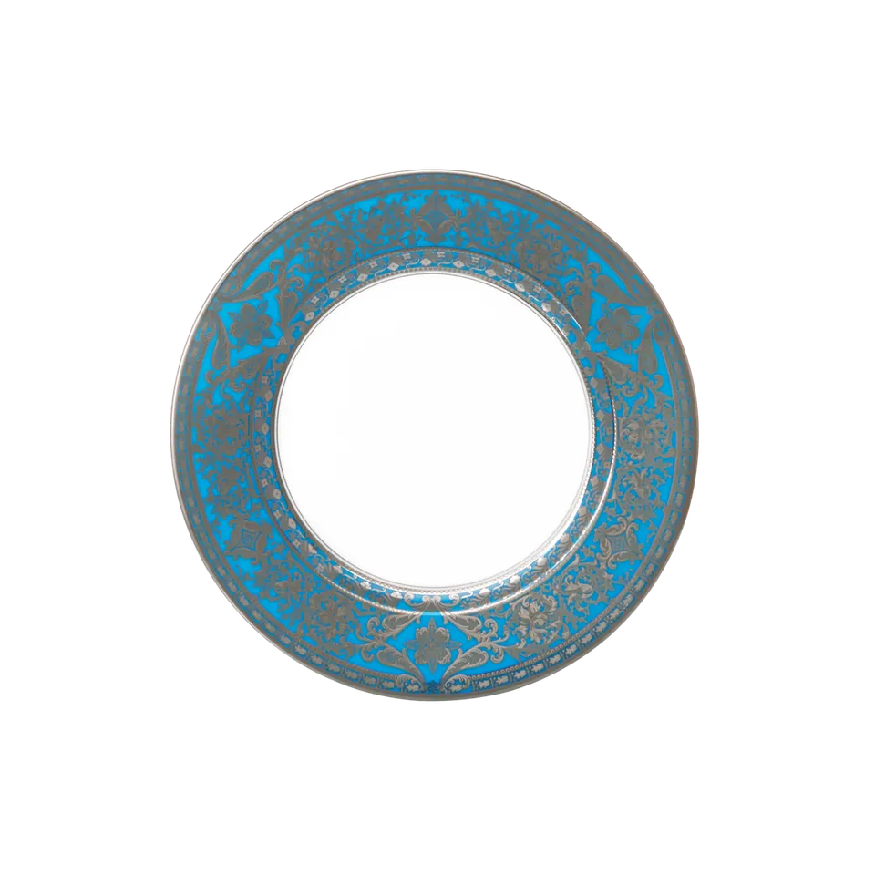 haviland-limoges-matignon-bleu-piscine-platine-kuchenteller image 1