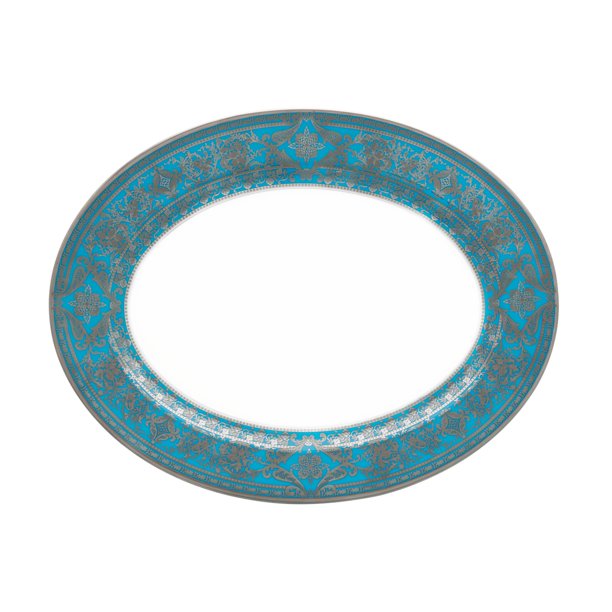 haviland-limoges-matignon-plat-ovale-bleu-piscine-platine image 1