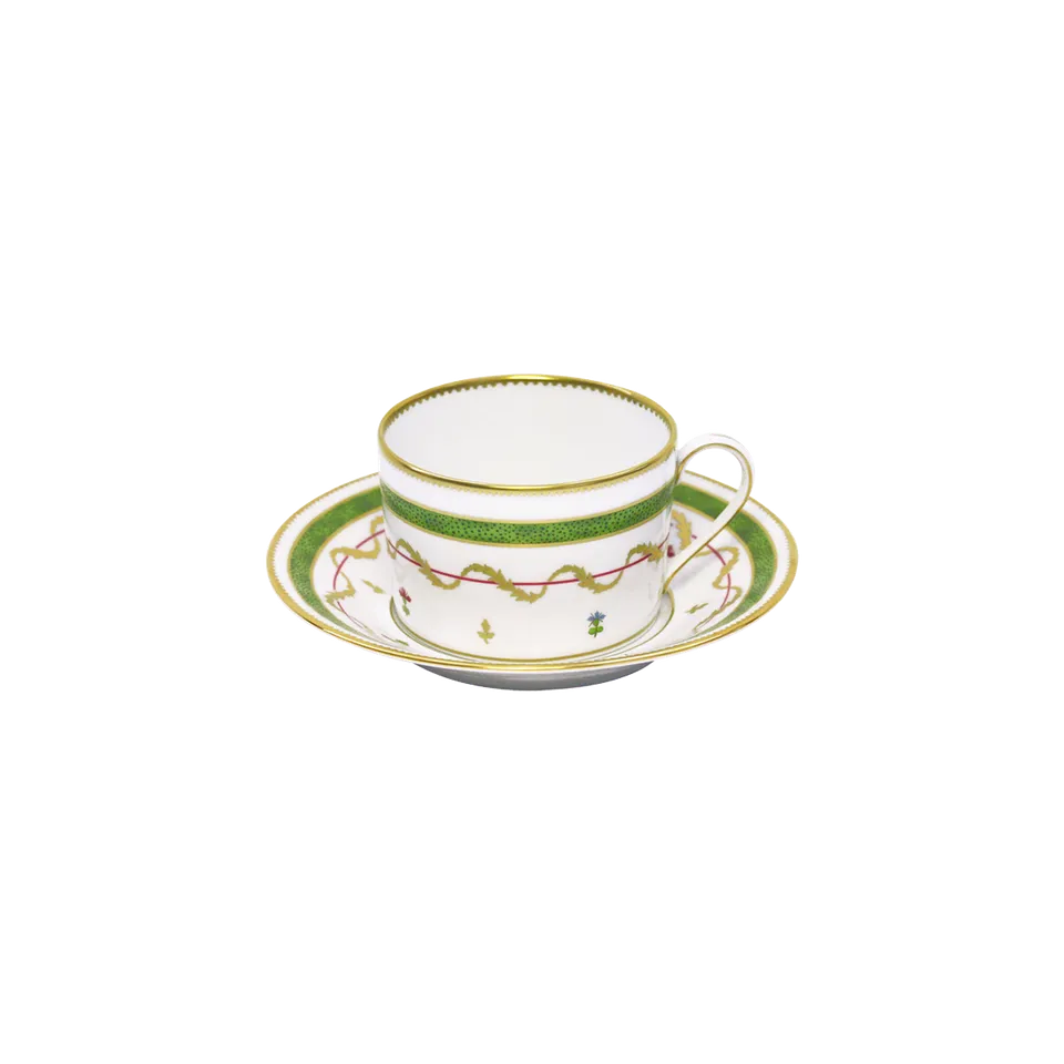 haviland-limoges-vieux-paris-vert-teetasse-mit-untertasse image 1