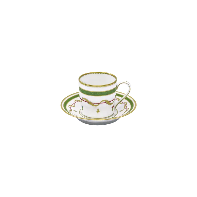 haviland-limoges-vieux-paris-vert-espressotasse-mit-untertasse image 1
