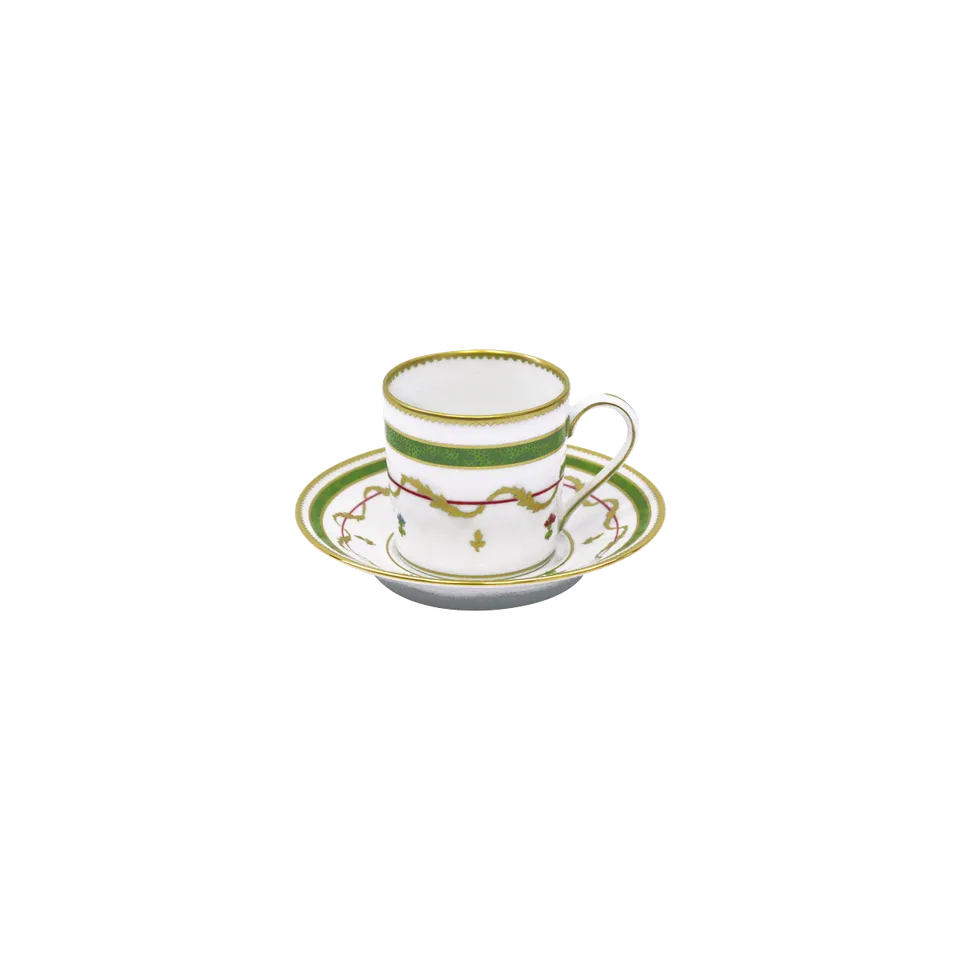 haviland-limoges-vieux-paris-vert-espressotasse-mit-untertasse image 1