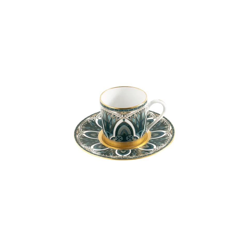 haviland-limoges-r-ves-du-nil-vert-or-kaffeetasse-mit-untertasse image 1