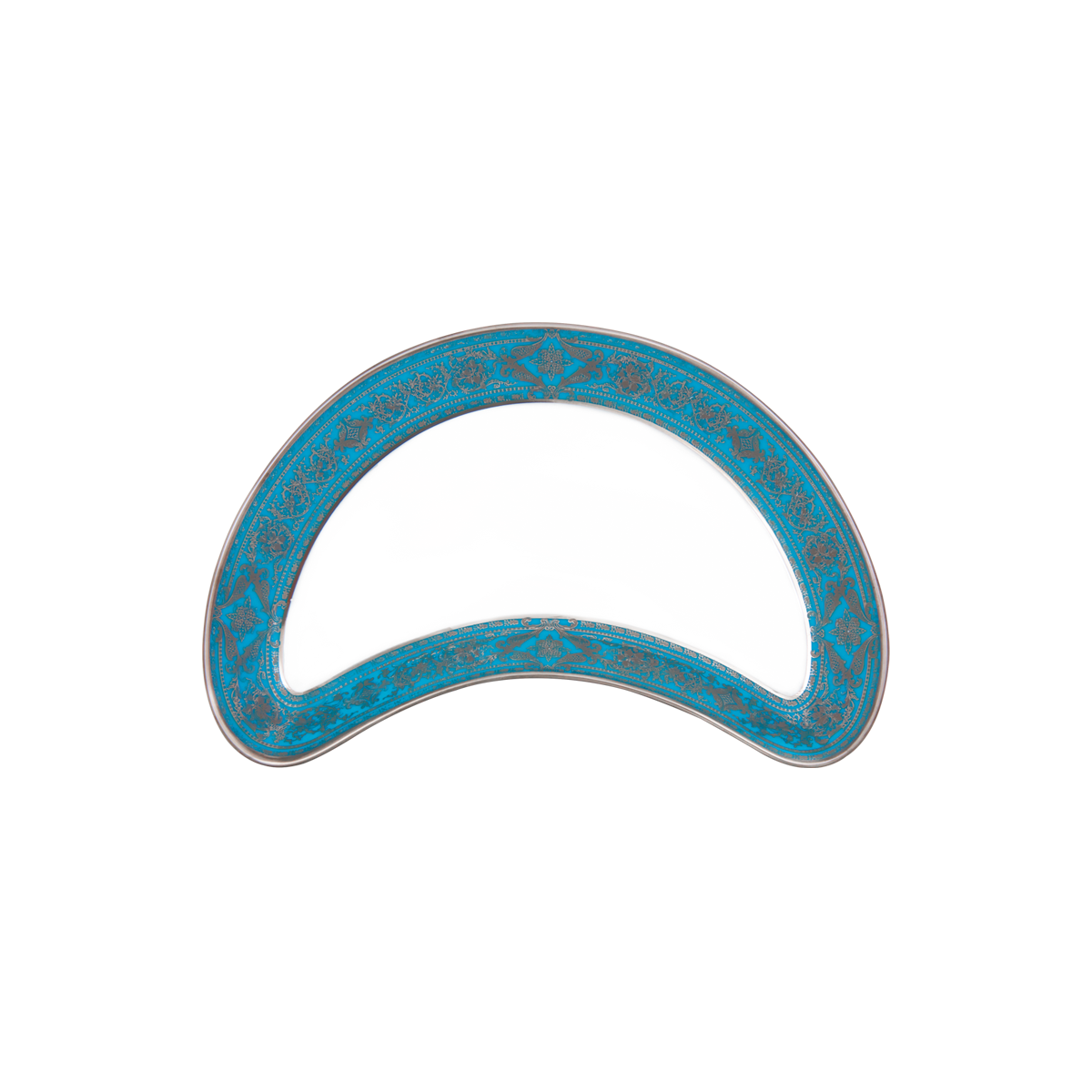haviland-limoges-matignon-halbmond-salatteller-bleu-piscine-platin image 1