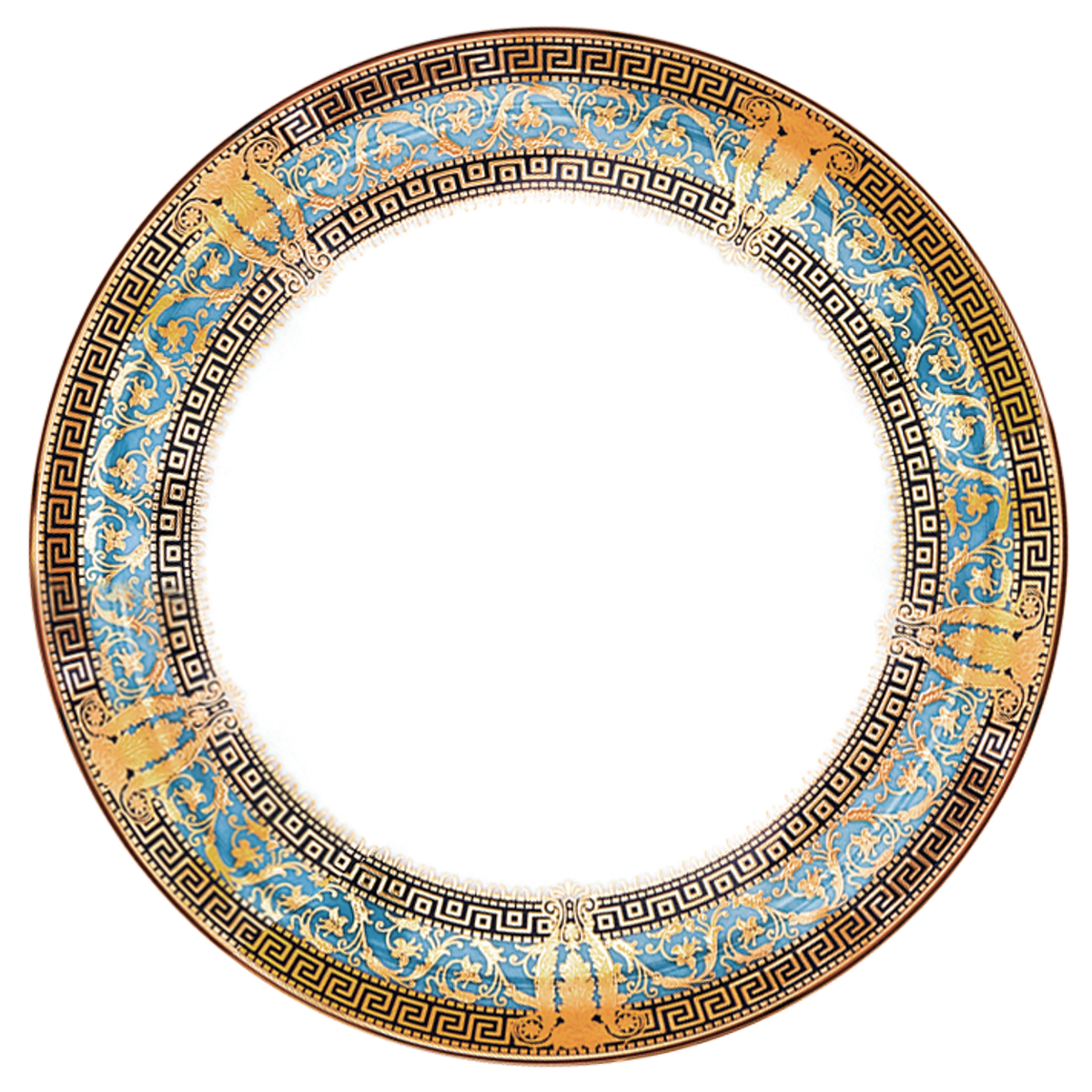haviland-limoges-salon-murat-bleu-ciel-or-plat-tarte-tarteplatte image 1