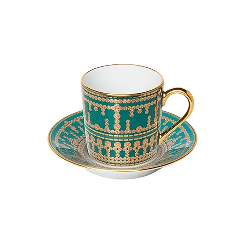 haviland-limoges-tiara-kaffeetasse-mit-untertasse-bleu-paon-or image 1