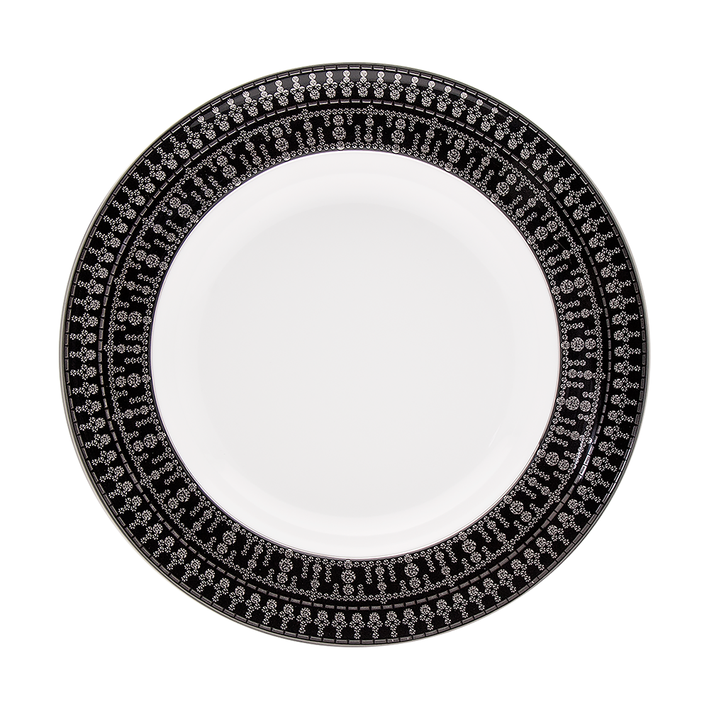 haviland-limoges-tiara-noir-tiefe-runde-platte-schwarz-platin image 1