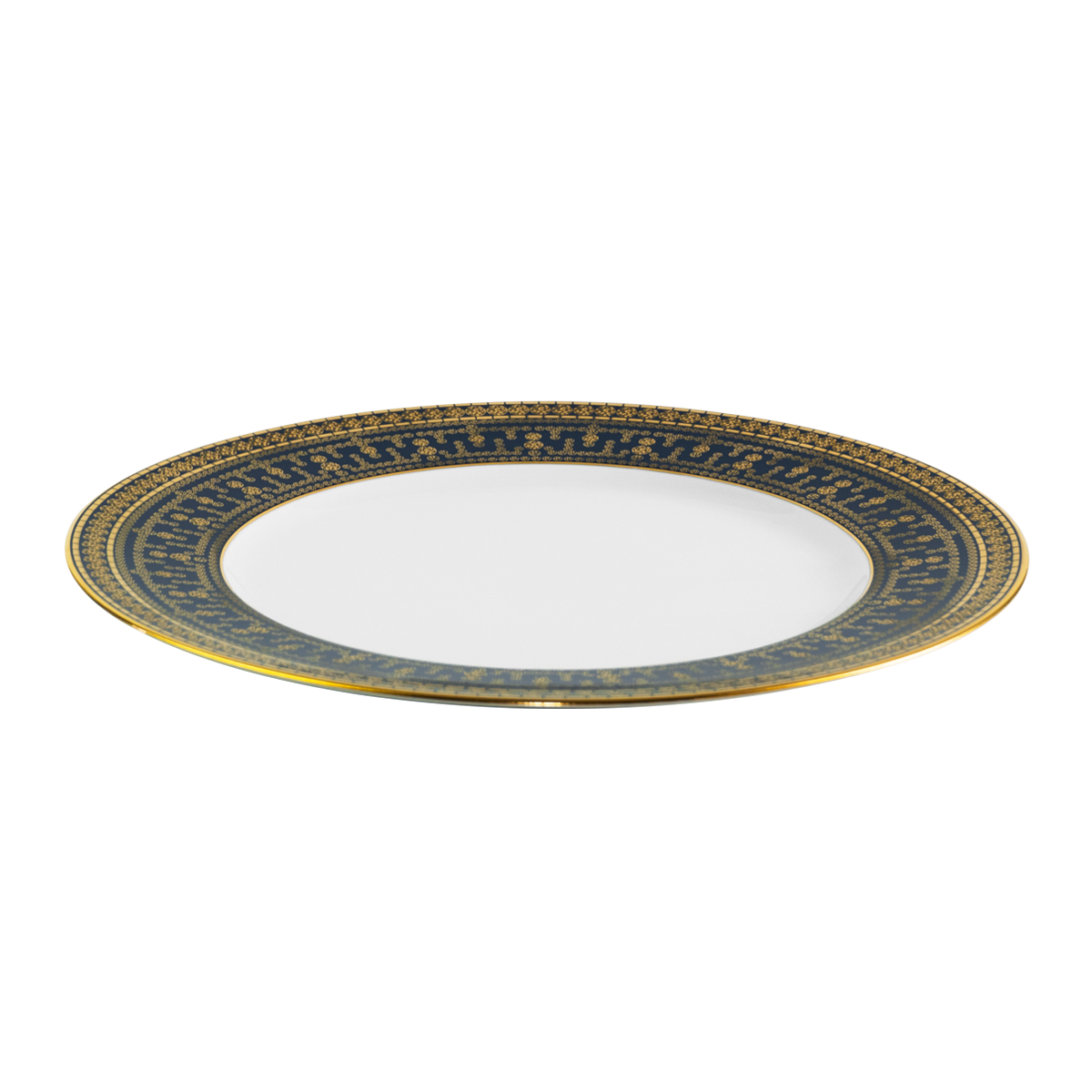 haviland-limoges-tiara-bleu-prusse-speiseteller-mit-goldrand image 2