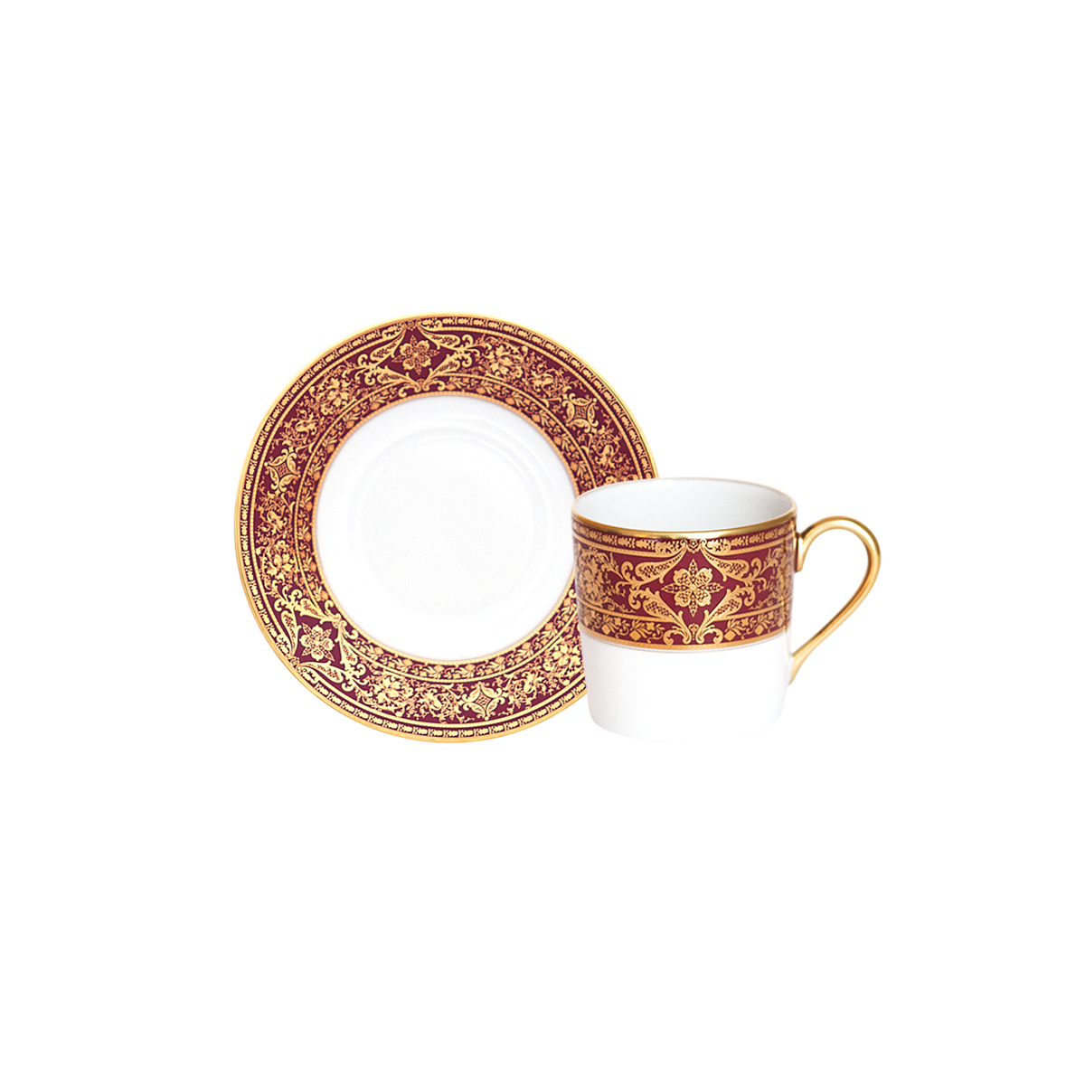 haviland-limoges-matignon-cerise-or-tasse-mit-untertasse-caf image 1