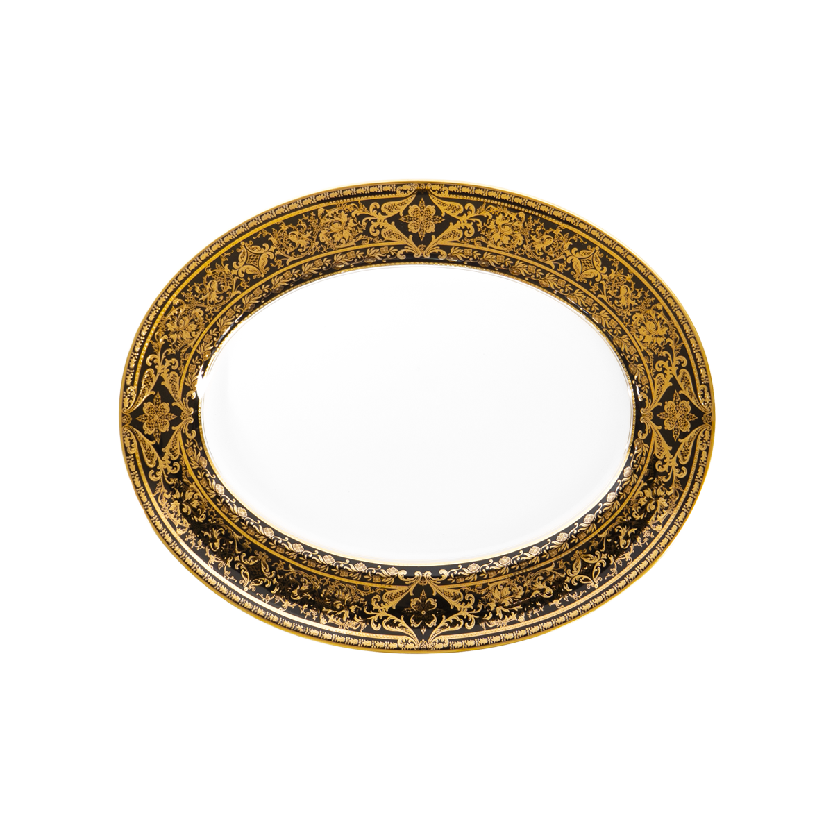 haviland-limoges-matignon-noir-or-platte-oval image 1