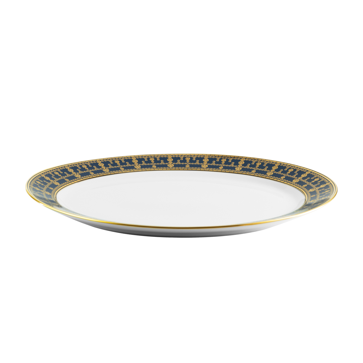haviland-limoges-tiara-bleu-de-prusse-or-ovale-platte image 2
