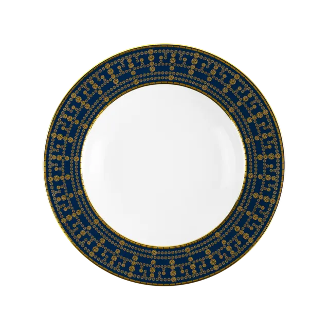 haviland-limoges-tiara-bleu-prusse-or-tiefer-teller-mit-fahne image 1