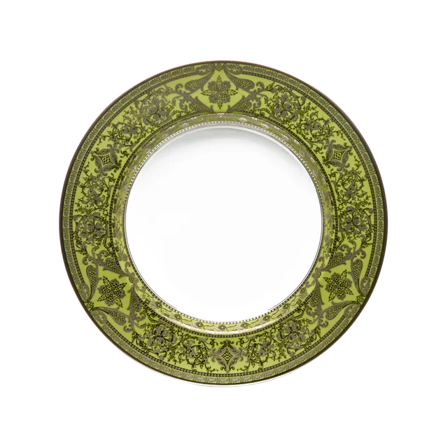 haviland-limoges-matignon-tiefer-teller-vert-pomme-platin image 1