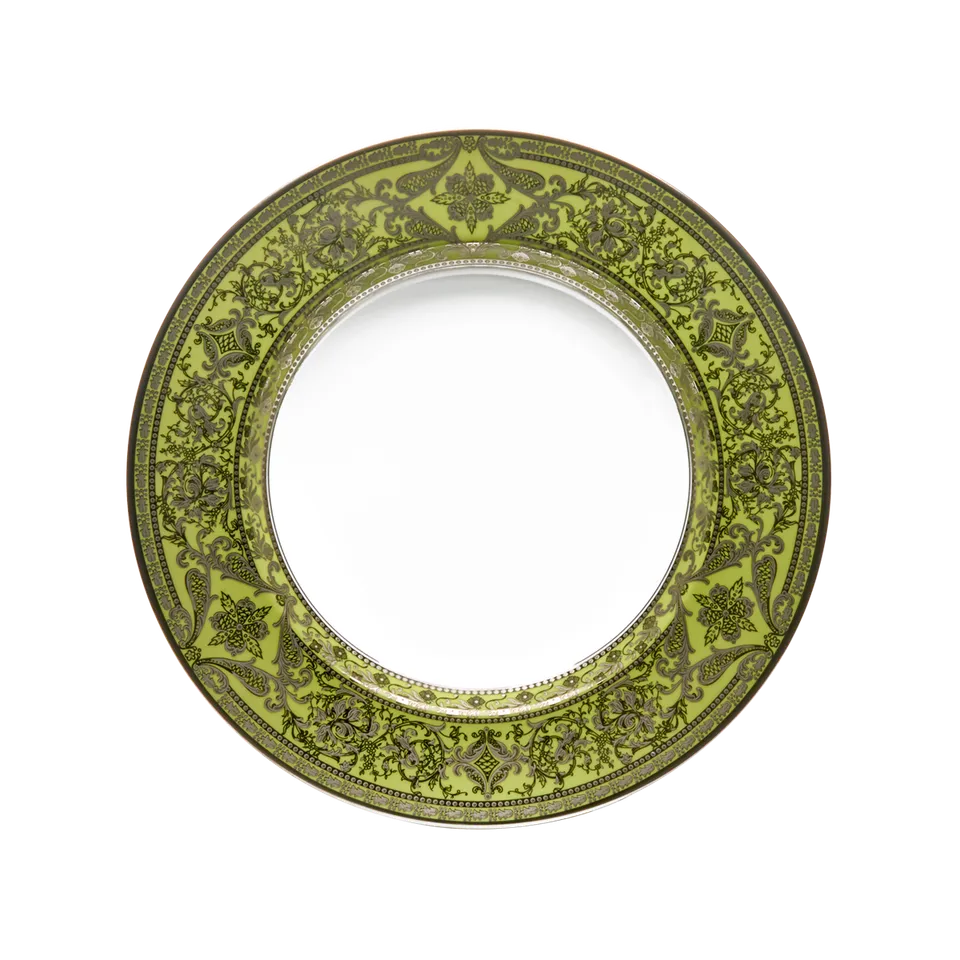 haviland-limoges-matignon-tiefer-teller-vert-pomme-platin image 1
