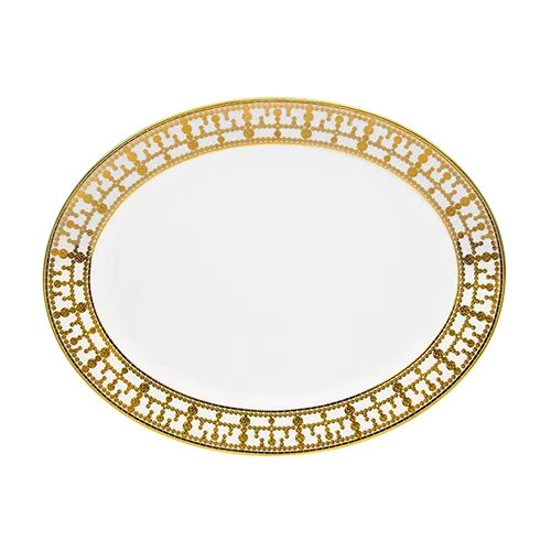 haviland-limoges-plat-ovale-tiara-blanc-platine-servierplatte image 1