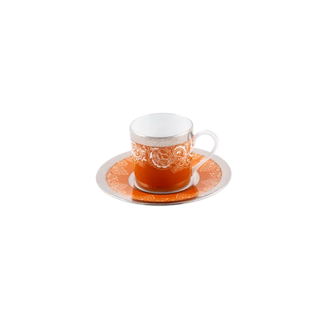 haviland-limoges-romane-mokka-espressotasse-mit-untertasse-orange image 1
