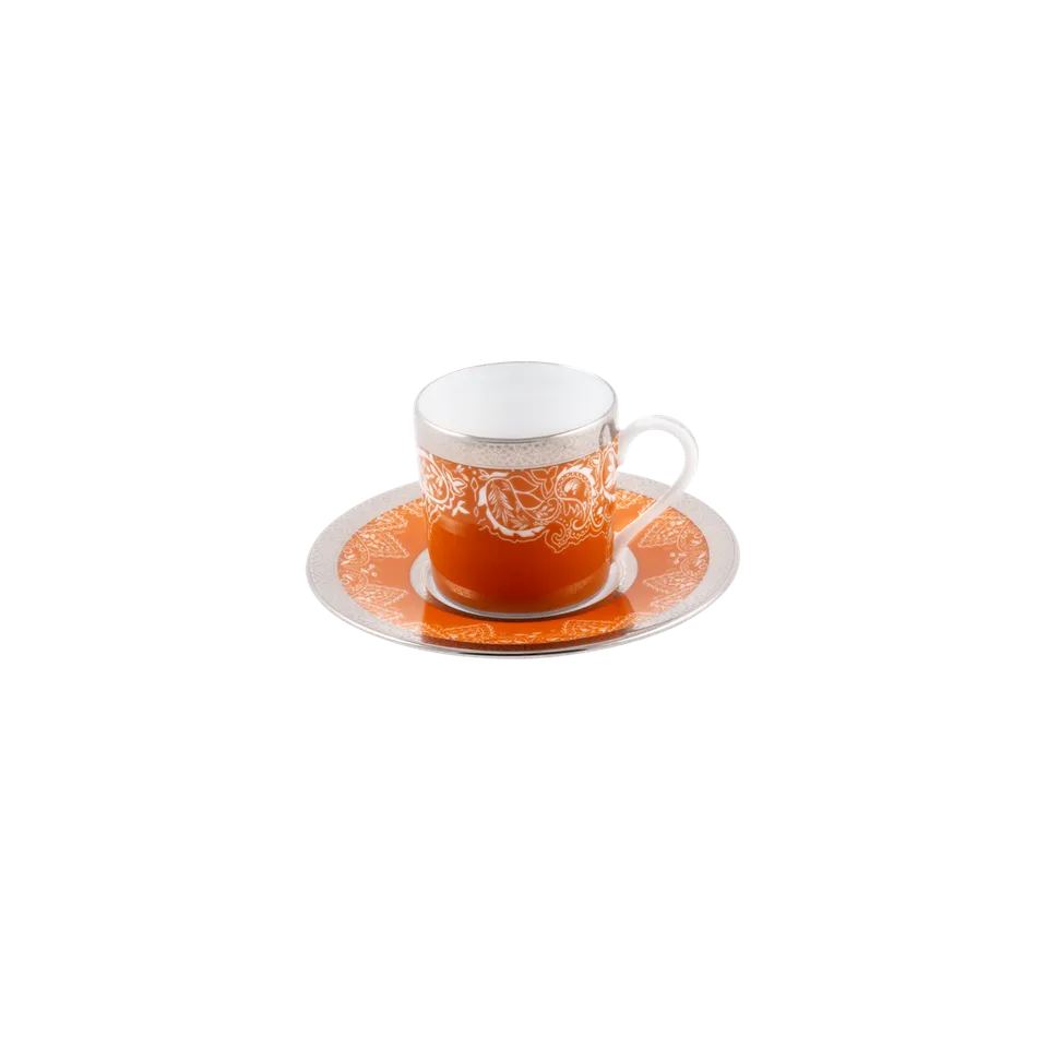 haviland-limoges-romane-mokka-espressotasse-mit-untertasse-orange image 1