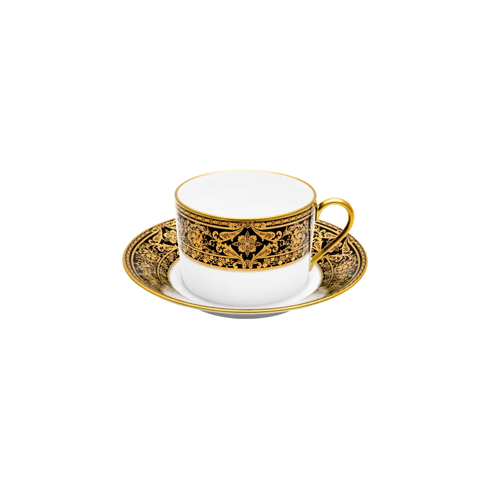 haviland-limoges-matignon-noir-or-teetasse-mit-untertasse image 1