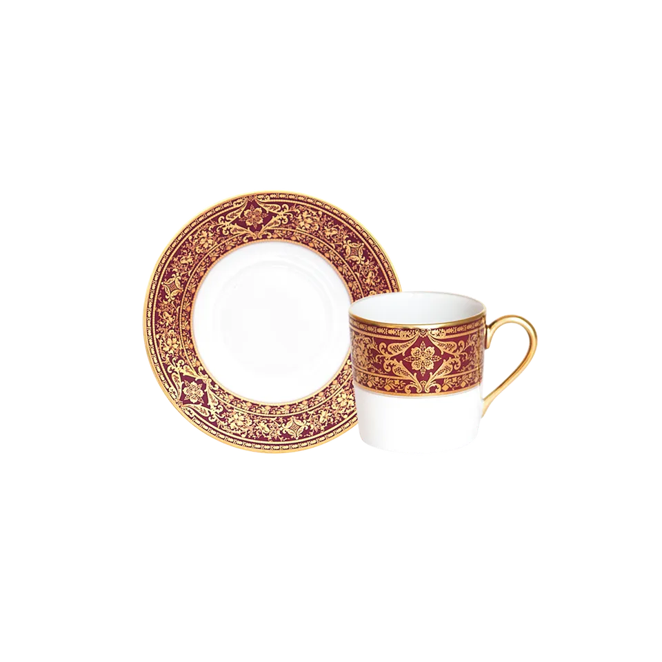 haviland-limoges-matignon-cerise-or-tasse-mit-untertasse-caf image 1