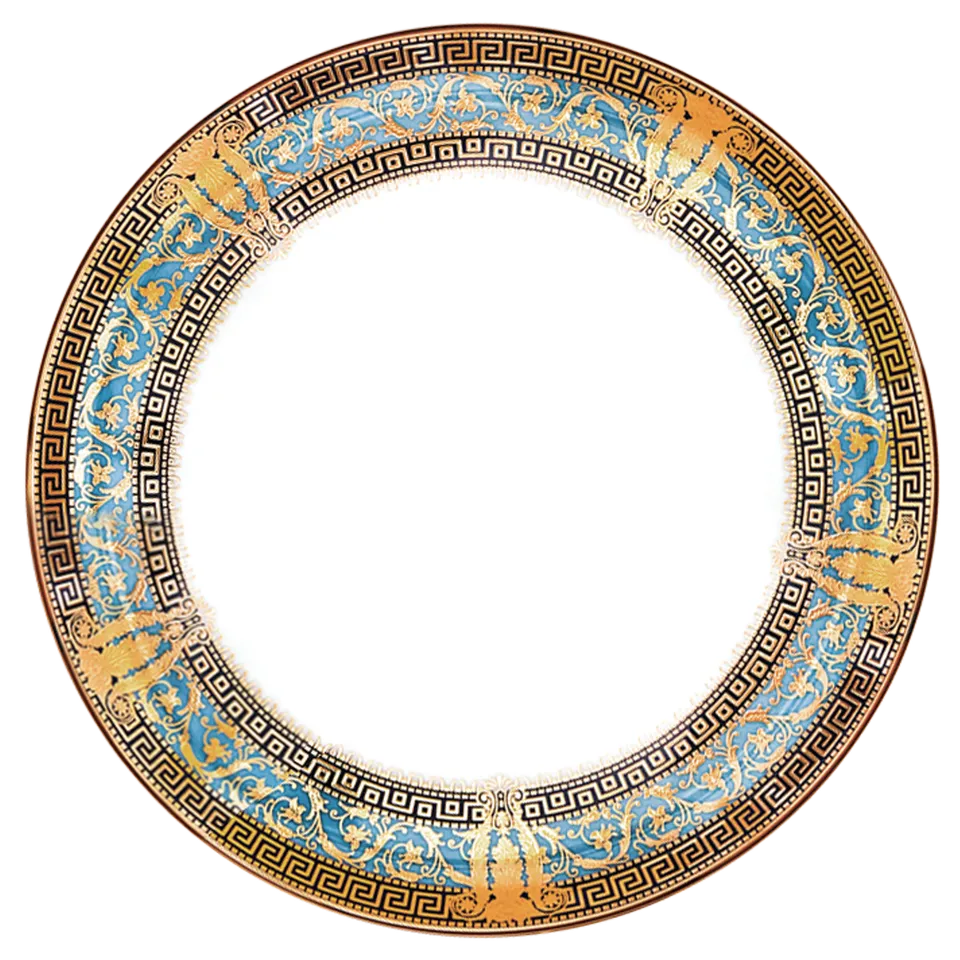 haviland-limoges-salon-murat-bleu-ciel-or-plat-tarte-tarteplatte image 1