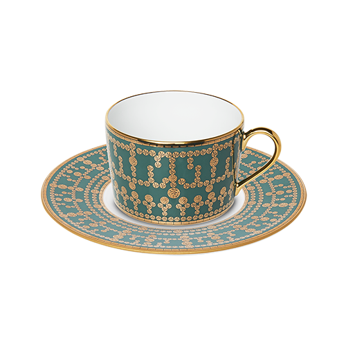 haviland-limoges-tiara-bleu-paon-or-teetasse-mit-untertasse image 1