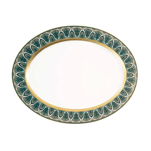 haviland-limoges-r-ves-du-nil-vert-plat-ovale-or image 1