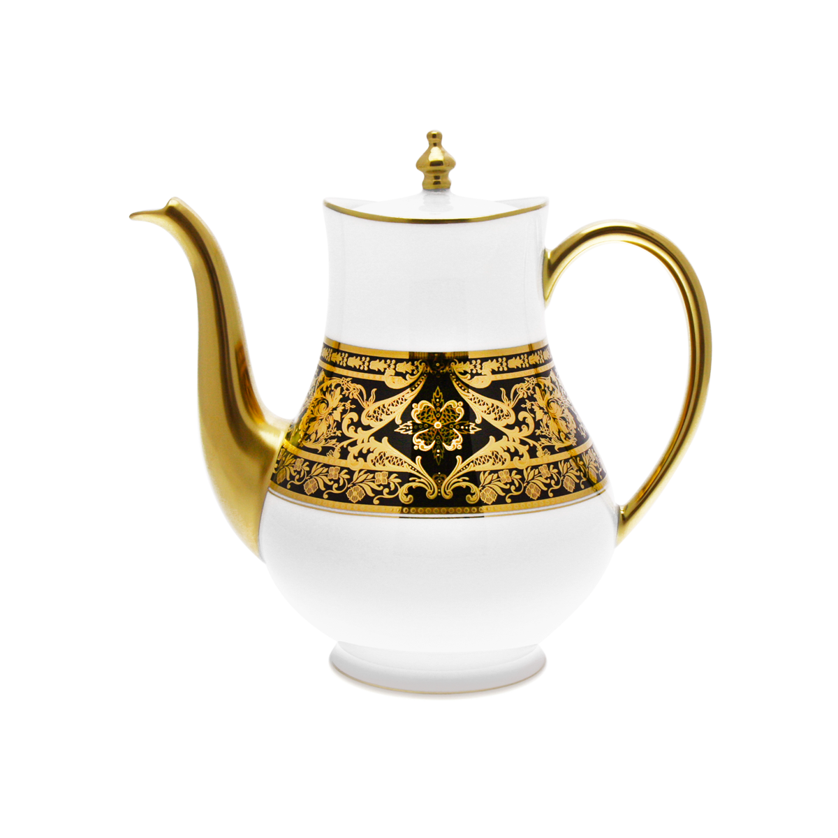 haviland-limoges-matignon-verseuse-kaffeekanne-schwarz-gold image 1