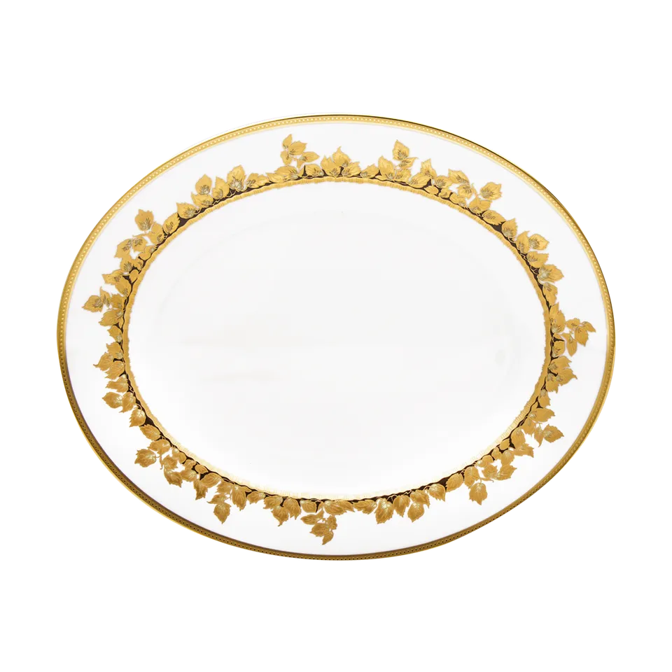 haviland-limoges-feuille-d-or-platte-oval image 1