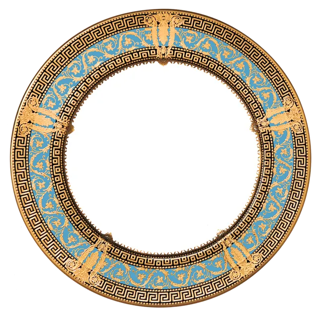 haviland-limoges-plat-rond-salon-murat-bleu-ciel-or image 1
