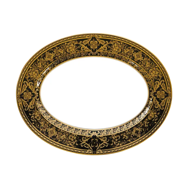 haviland-limoges-matignon-noir-or-ovale-platte image 1