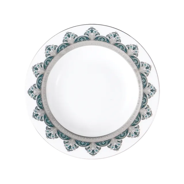 haviland-limoges-r-ves-du-nil-vert-platine-assiette-creuse-aile-suppenteller image 1