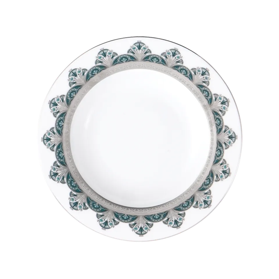 haviland-limoges-r-ves-du-nil-vert-platine-assiette-creuse-aile-suppenteller image 1