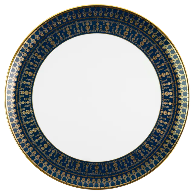 haviland-limoges-tiara-plat-tarte-tarteplatte-bleu-prusse-or image 1