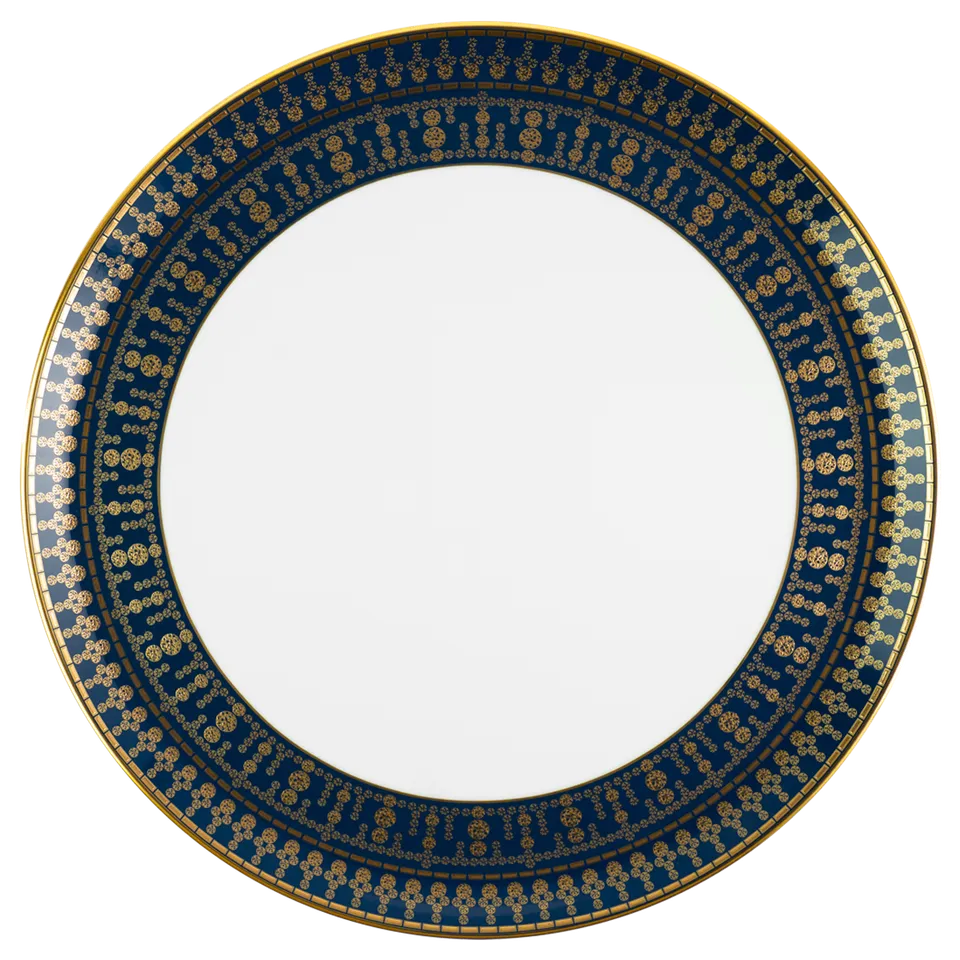 haviland-limoges-tiara-plat-tarte-tarteplatte-bleu-prusse-or image 1