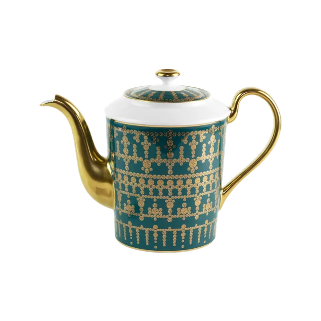 haviland-limoges-tiara-bleu-paon-teekanne-gold image 1