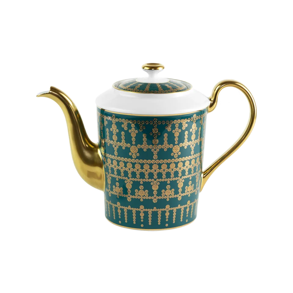 haviland-limoges-tiara-bleu-paon-teekanne-gold image 1