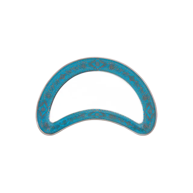 haviland-limoges-matignon-halbmond-salatteller-bleu-piscine-platin image 1