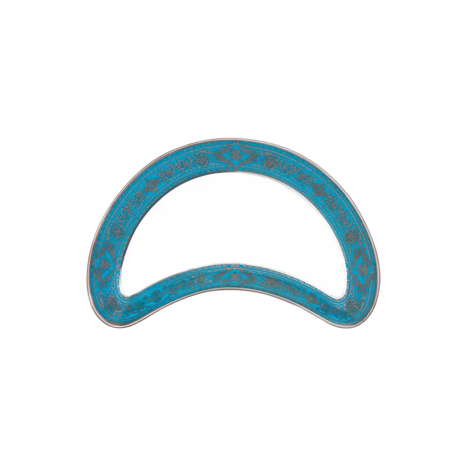 haviland-limoges-matignon-halbmond-salatteller-bleu-piscine-platin image 1
