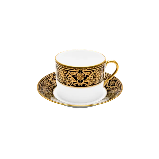 haviland-limoges-matignon-fr-hst-ckstasse-mit-untertasse-schwarz-gold image 1