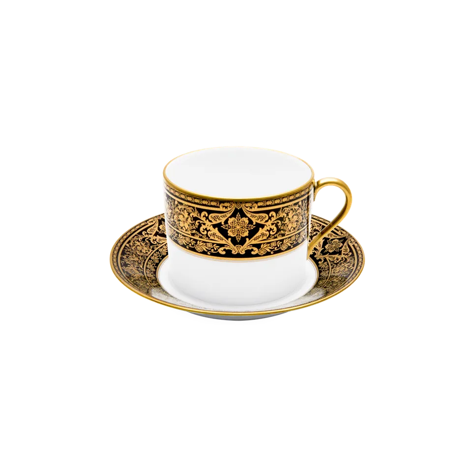 haviland-limoges-matignon-fr-hst-ckstasse-mit-untertasse-schwarz-gold image 1