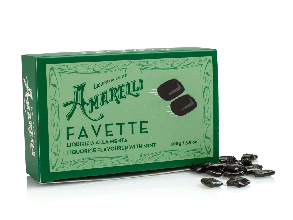 amarelli-favette-liquirizia-dura-alla-menta-100g-hartlakritz-minze image 1