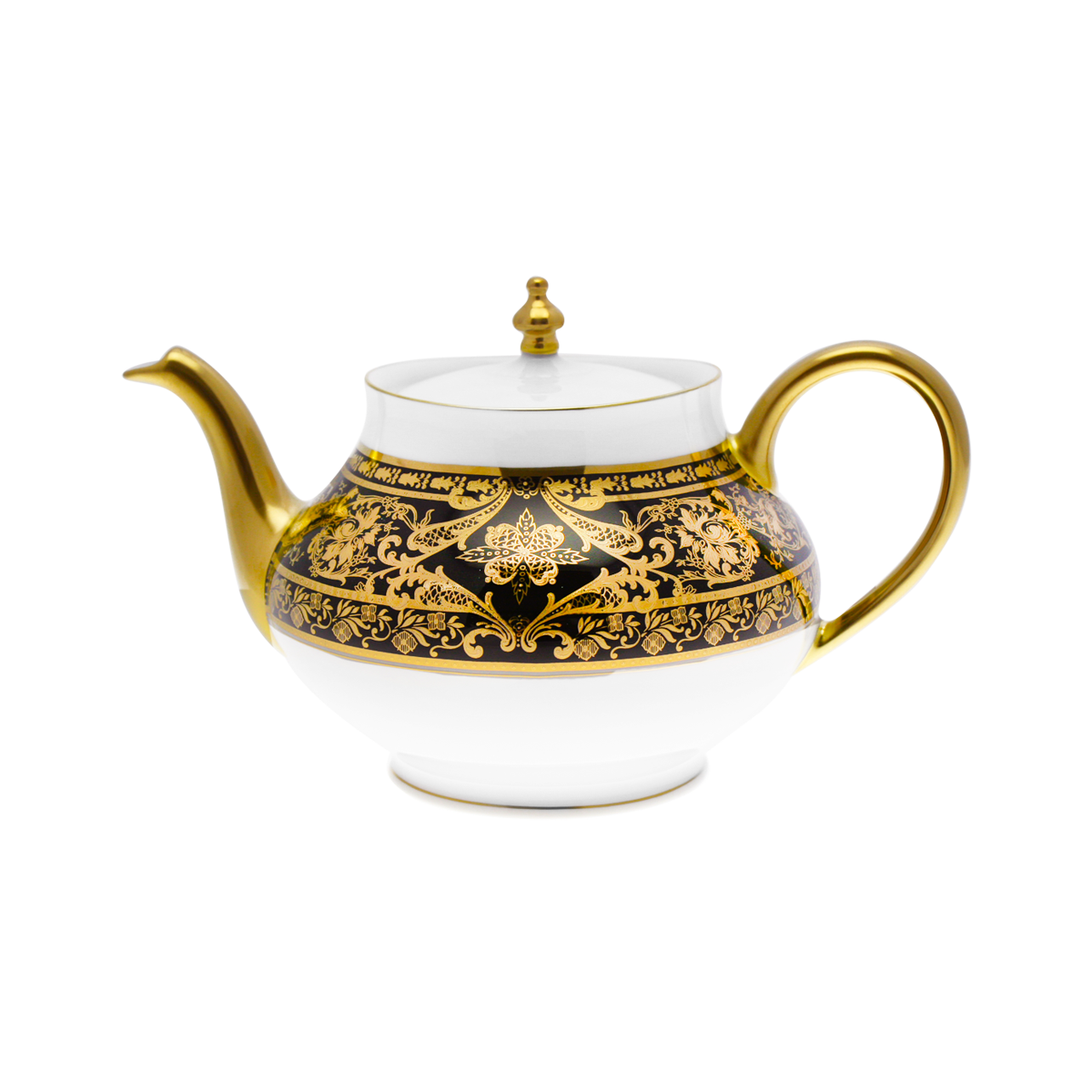 haviland-limoges-matignon-noir-or-th-i-re-boule-teekanne-porzellan image 1