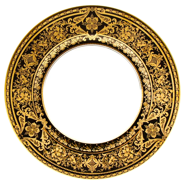 haviland-limoges-matignon-assiette-de-pr-sentation-noir-or image 1
