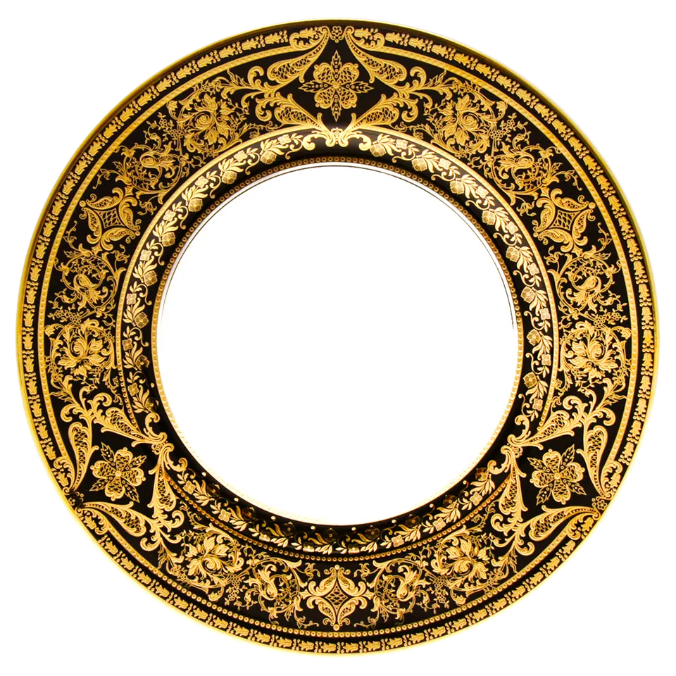 haviland-limoges-matignon-assiette-de-pr-sentation-noir-or image 1