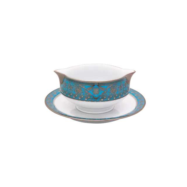 haviland-limoges-matignon-bleu-piscine-platine-sauciere image 1