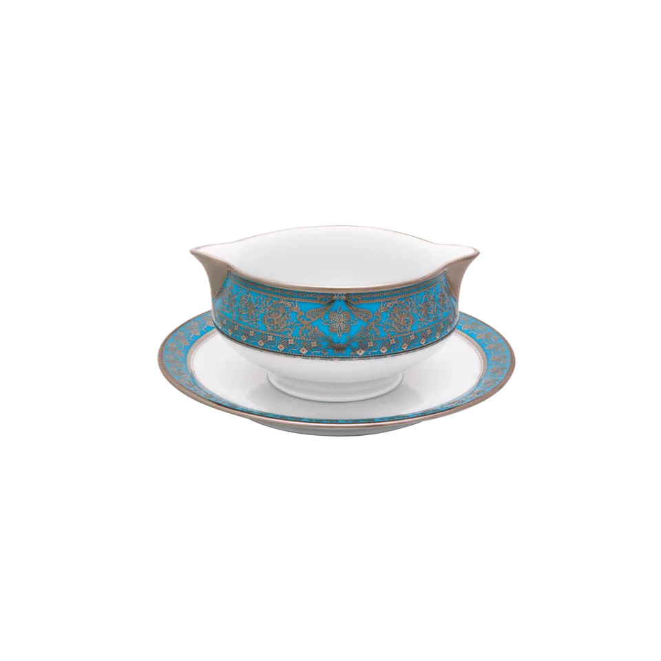 haviland-limoges-matignon-bleu-piscine-platine-sauciere image 1