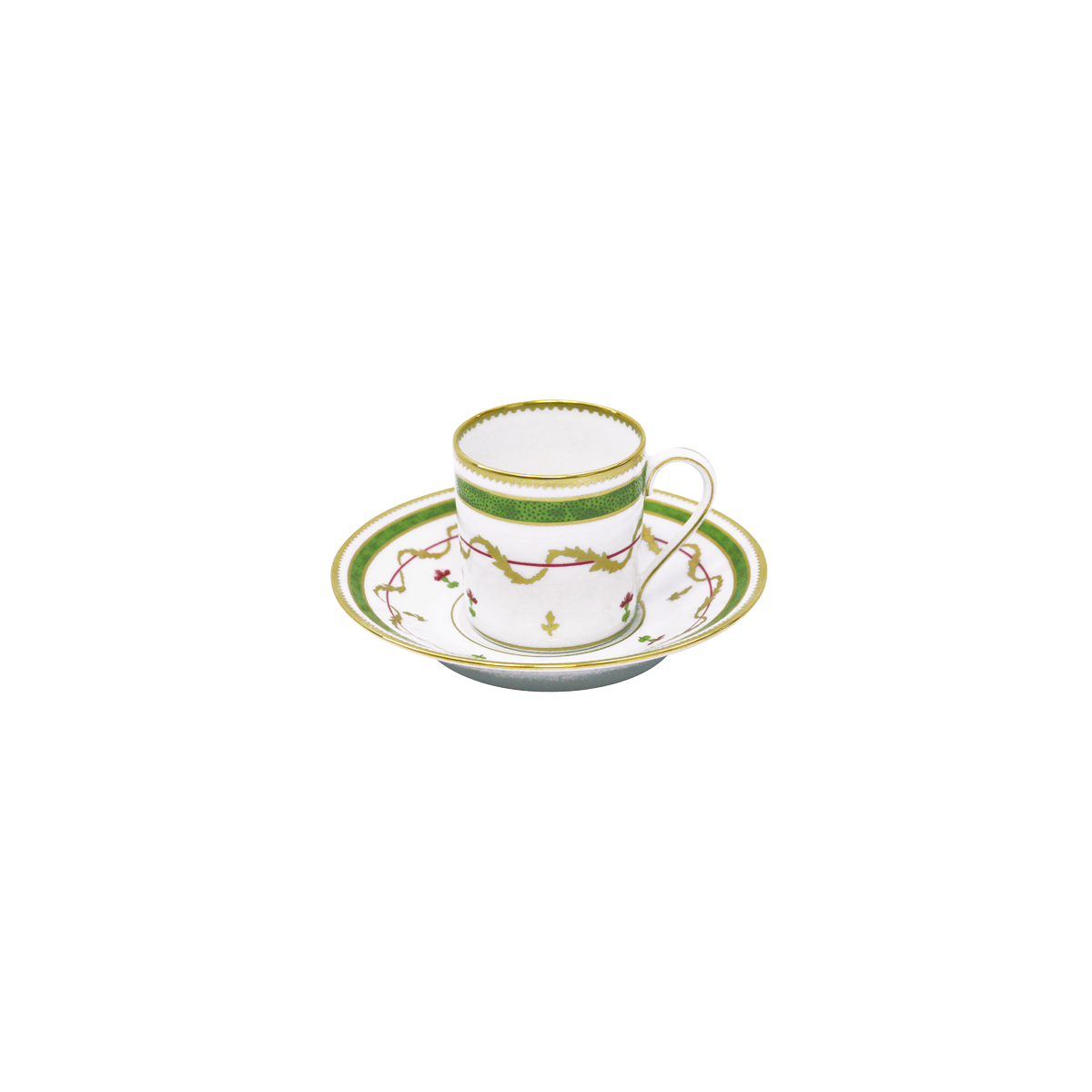 haviland-limoges-kaffeetasse-mit-untertasse-vieux-paris-vert image 1