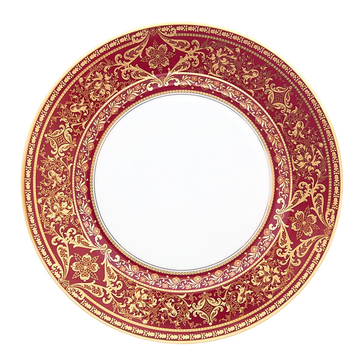 haviland-limoges-matignon-speiseteller-kirschrot-gold image 1