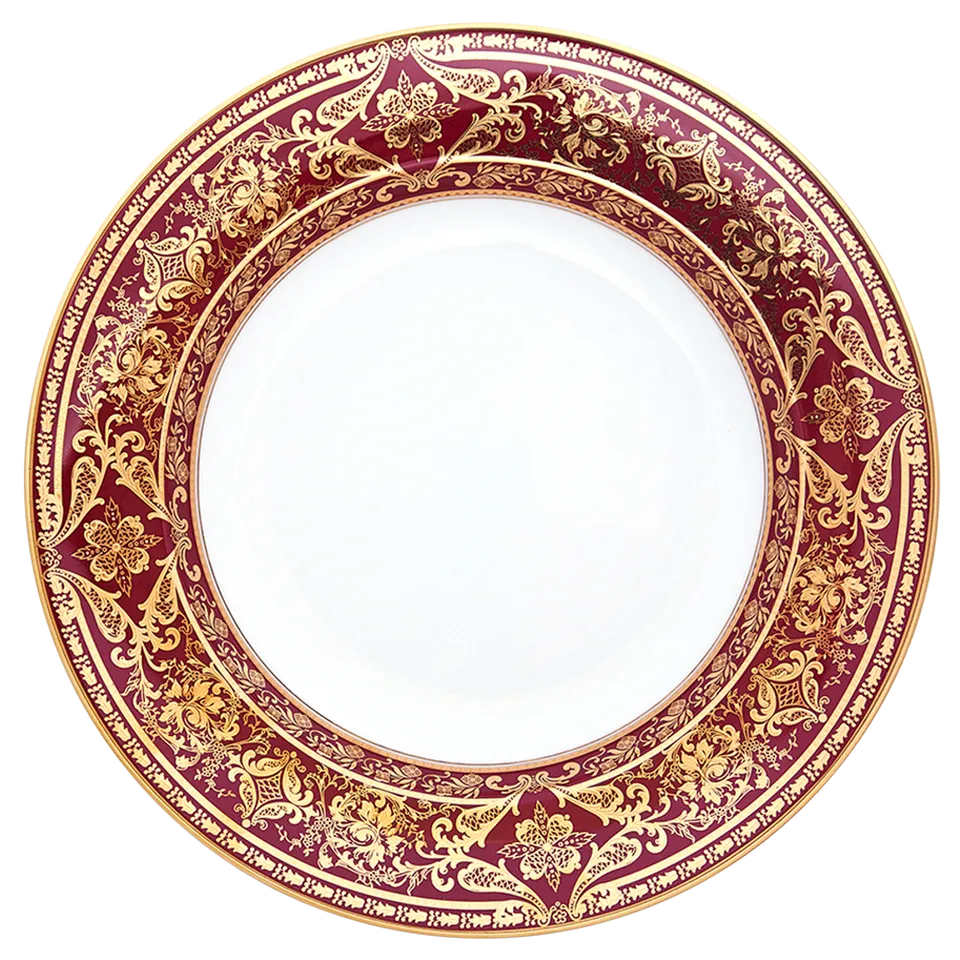 haviland-limoges-matignon-cerise-gold-tiefe-runde-platte-serviersch-ssel image 1