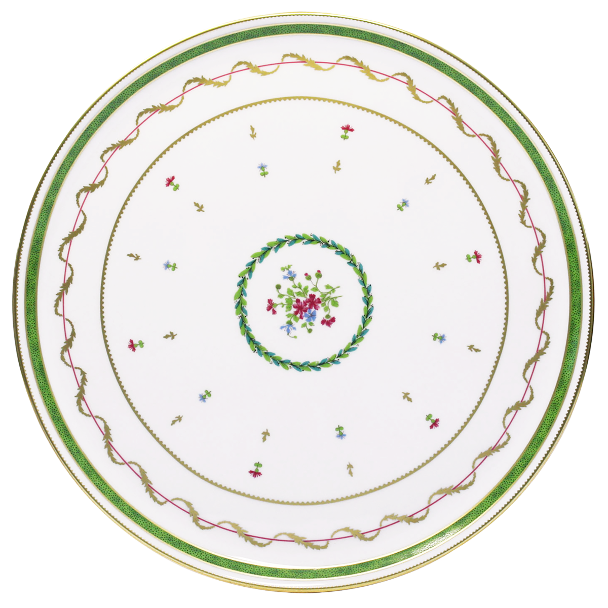 haviland-limoges-plat-tarte-vieux-paris-vert-tarteplatte image 1